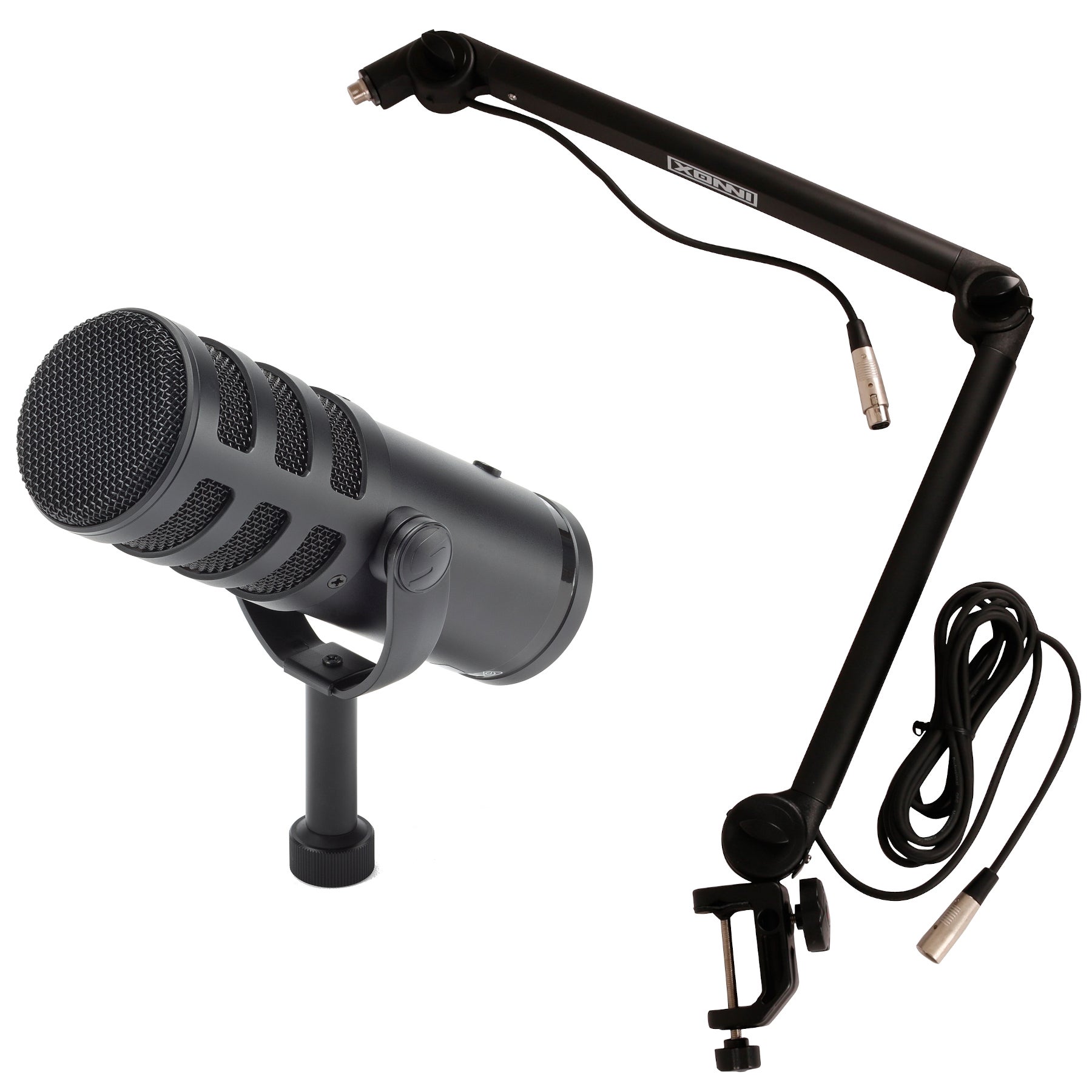 Samson Q9U broadcastmicrofoon met bureau arm en kabel