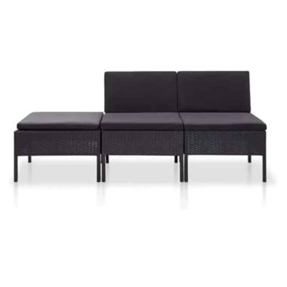 vidaXL - Tuin Loungeset - Zwart - Poly rattan