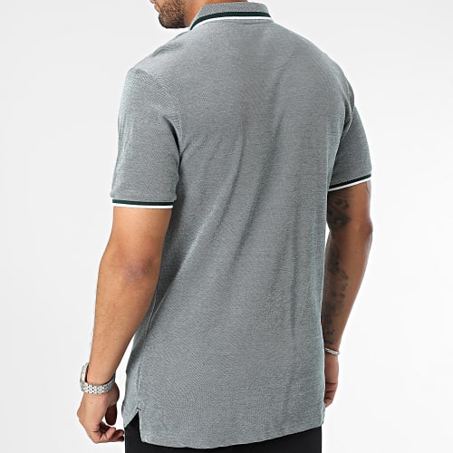 Polo Manches Courtes Slim Theo 5 Vert Chiné