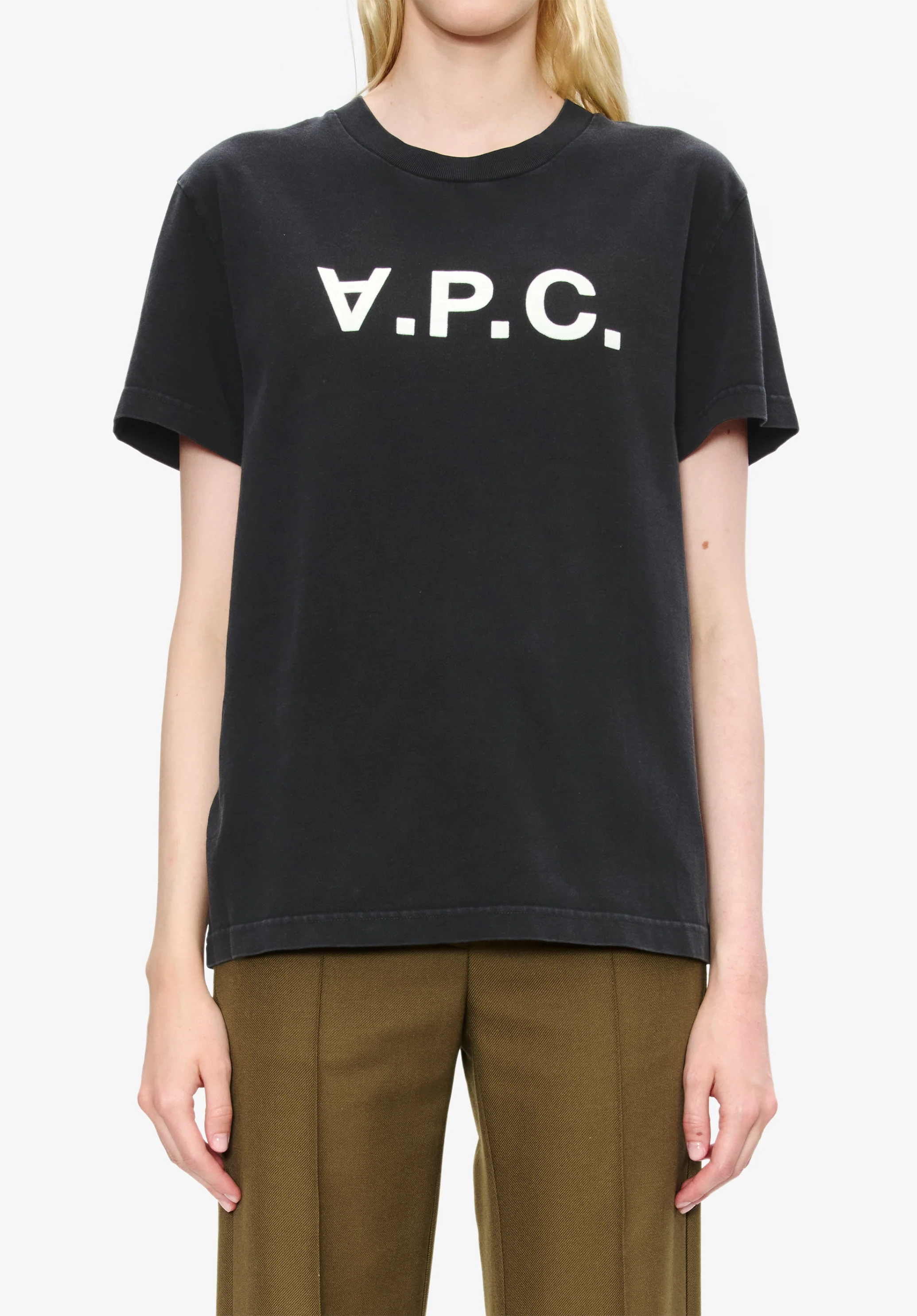 t-shirt standard grand vpc GOTS - Noir/blanc casse
