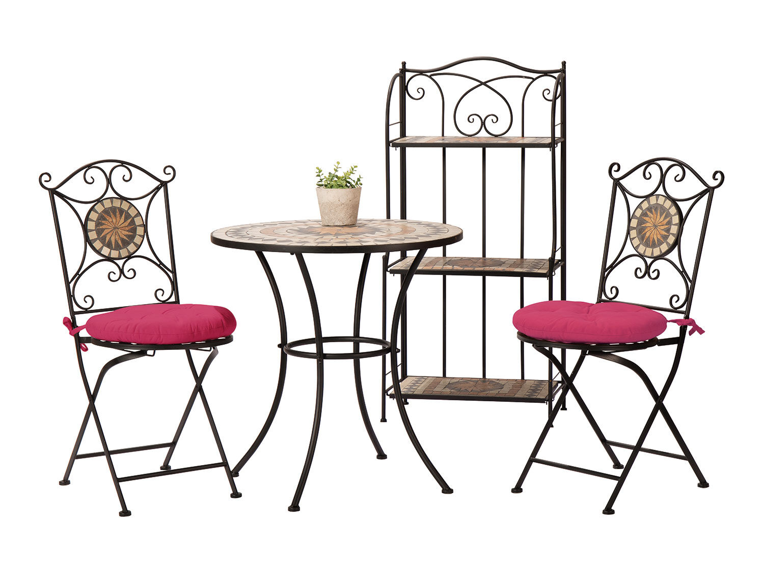 Bistro-Set Mosaik 3-teilig schwarz