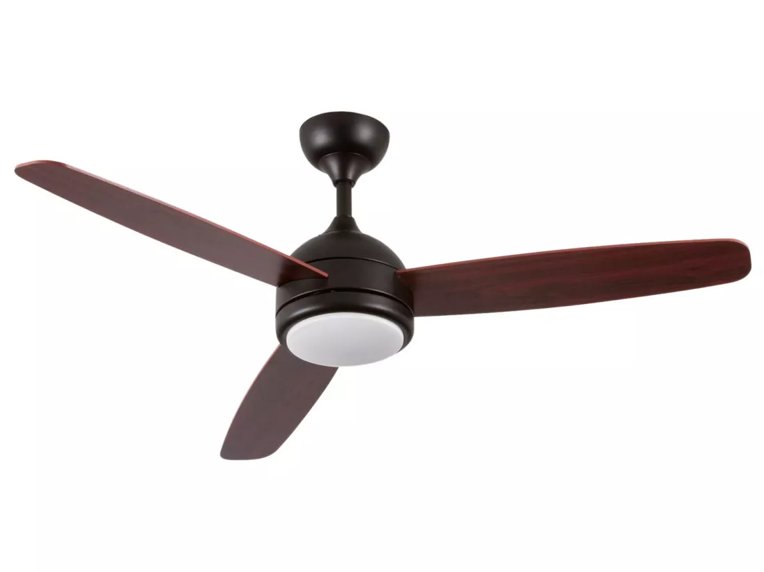 Ventilateur de plafond avec lumière 3 pales 56W 56W 6 vitesses Vermont Dark Wood Dayron