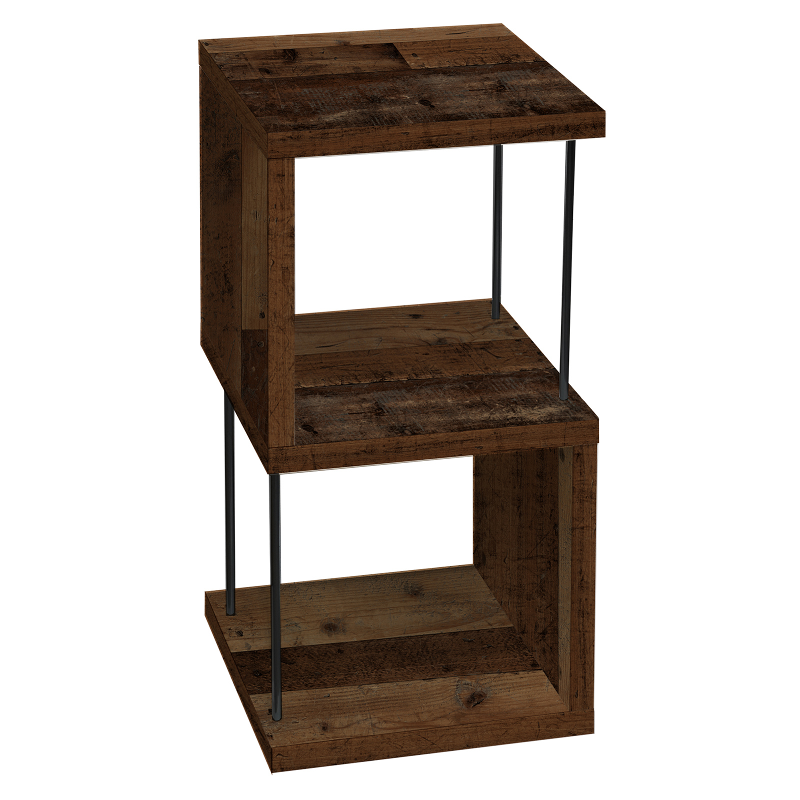 Standregal - Texas Oak - schwarz - 65 cm hoch
