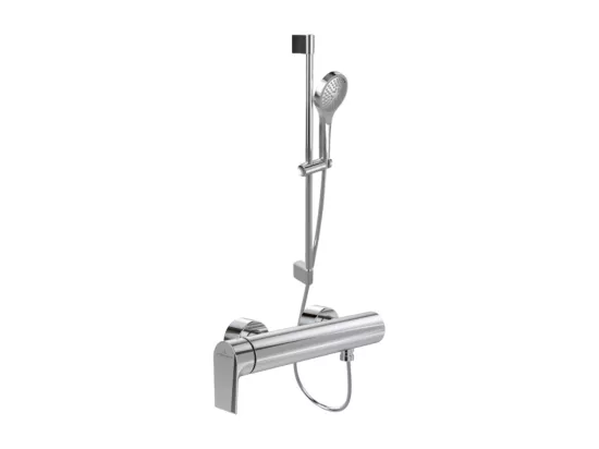 Mitigeur mécanique douche VILLEROY ET BOCH Liberty Chrome + Ensemble de douche VILLEROY ET BOCH Verve Showers 3 jets Chrome