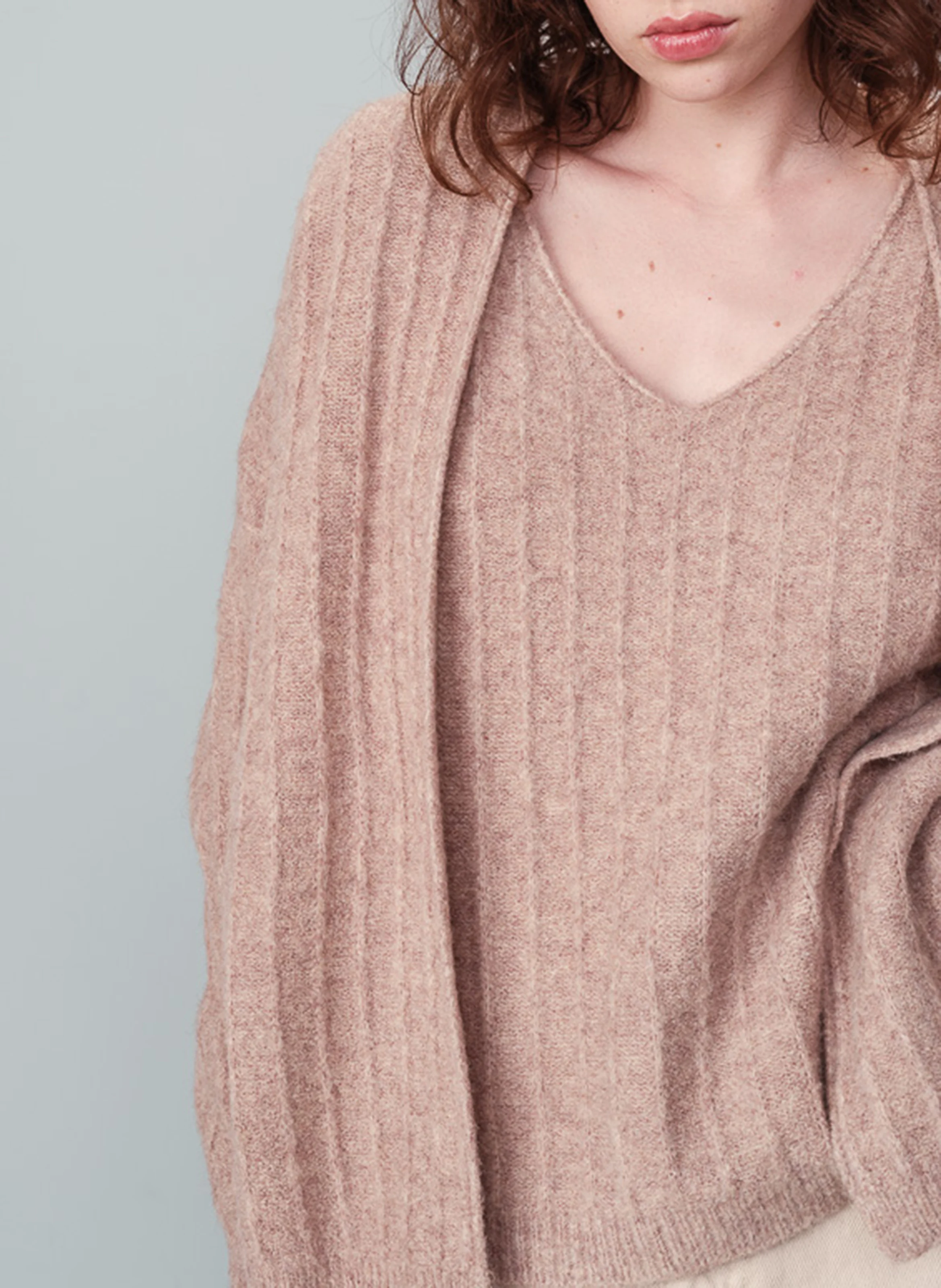 NANDO - Cardigan ample en maille | Gris