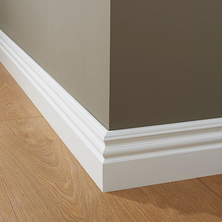 Plinthe MDF Blanc GoodHome 220 x 12 cm Décor 10 (vendue à la pièce)