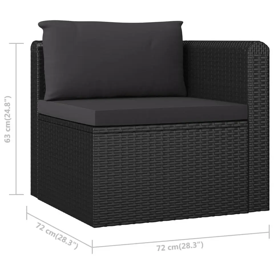 vidaXL - Tuinbank - Zwart - Poly rattan