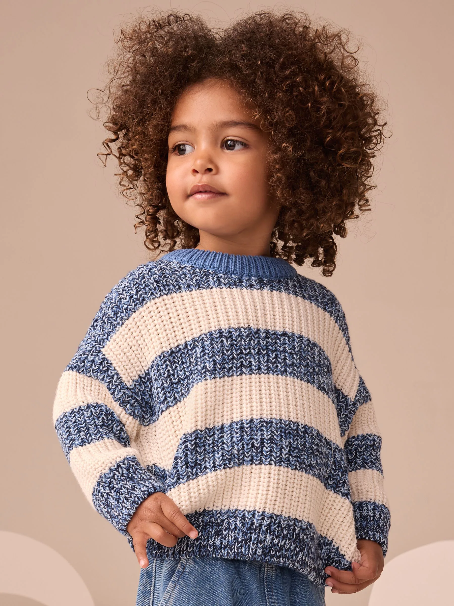 Blauw/witte streep - Gebreide trui (3mnd -7jr)