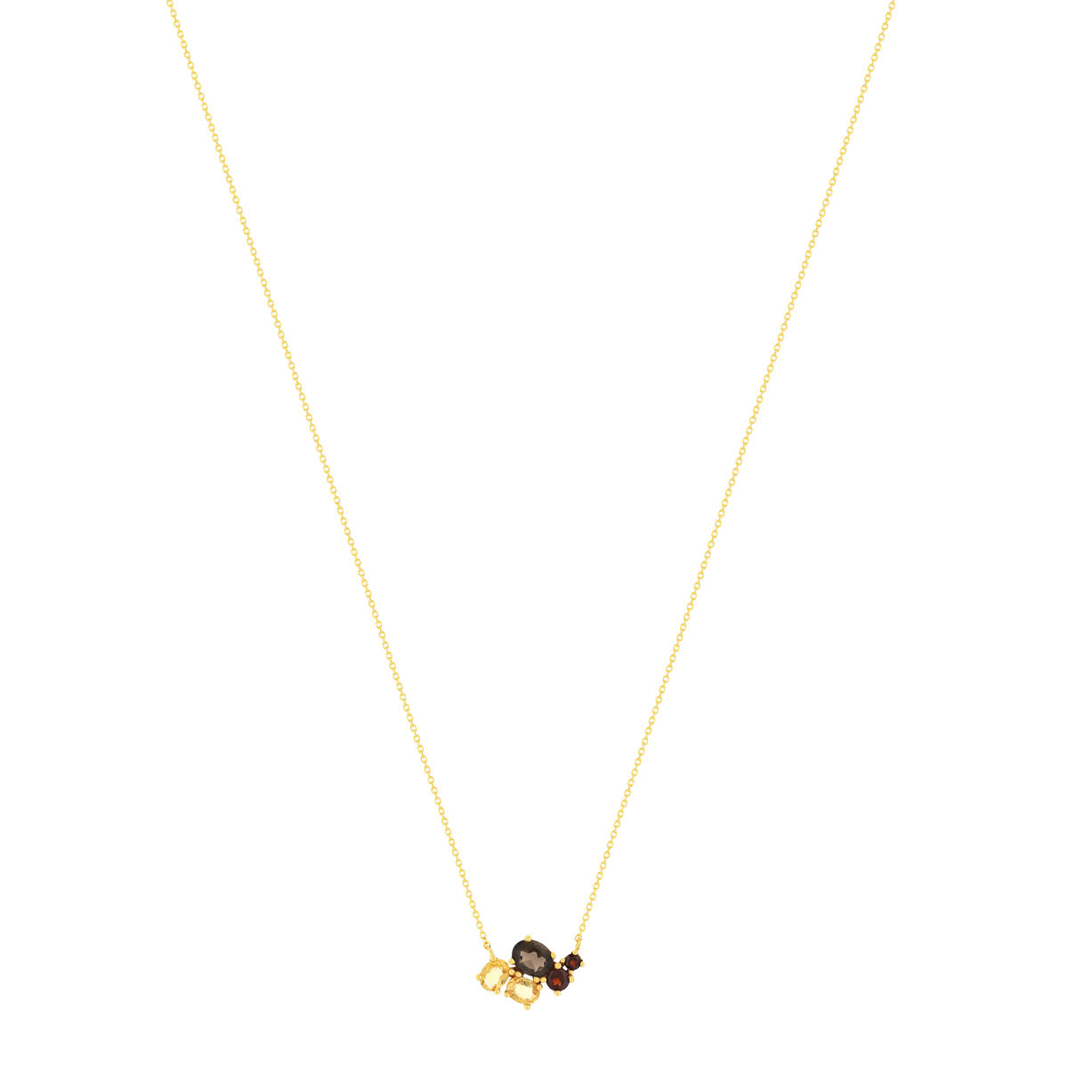 Collier or jaune 375 pierres fines 43 cm