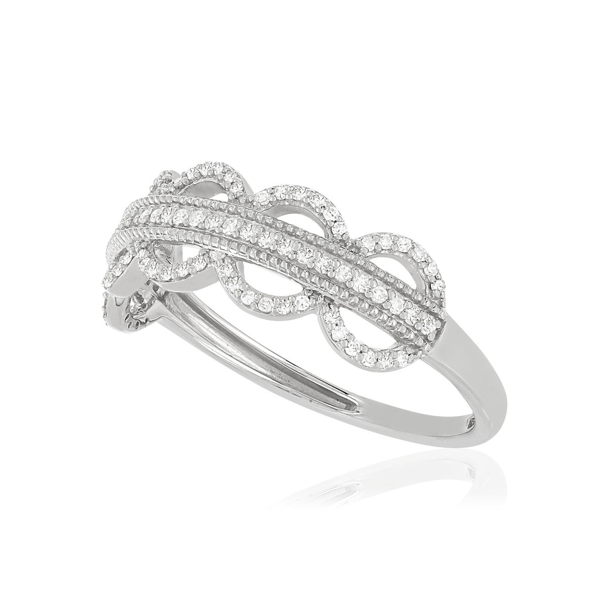 Bague or blanc 375 diamants