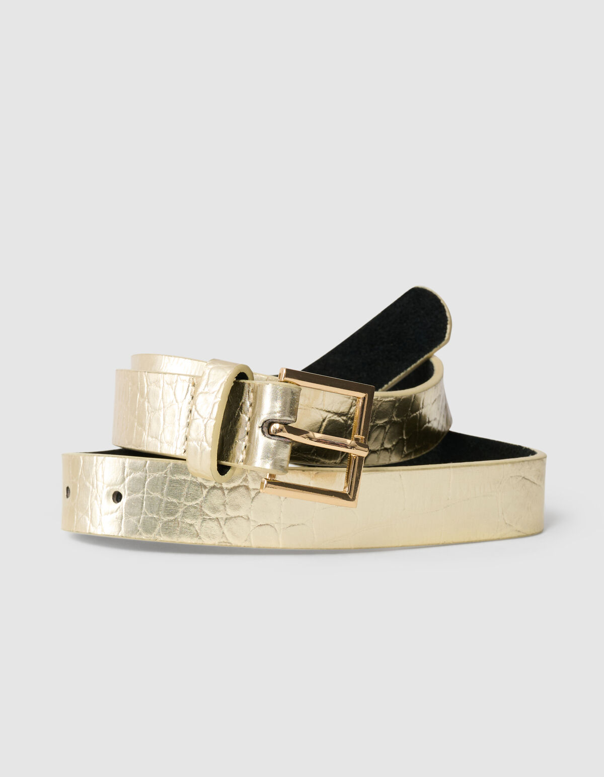 Metallic Croco Riem Goud