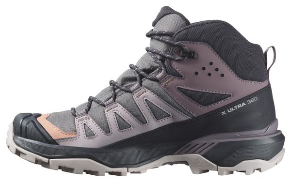 Chaussures de Randonnée Femme Salomon X Ultra 360 Mid GTX Violet Gris