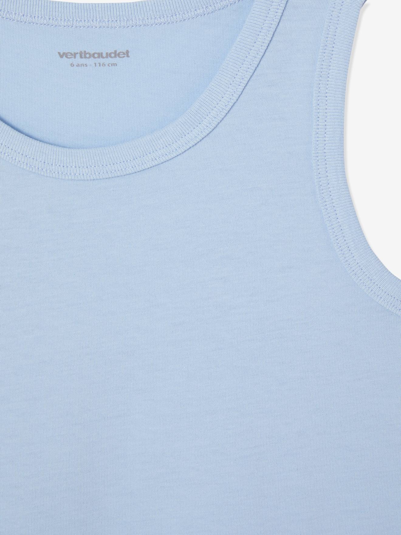 Conjunto de 3 camisetas regatas azuis claras bicolor/multicoloridas para meninos