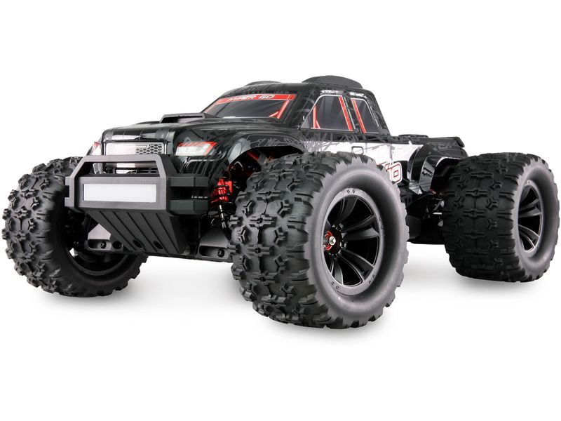 Amewi Monster Truck Hyper Go MTX10 1:10, ARTR, Schwarz Off-Road RC-Modellauto mit leistungsstarken, überdimensionierten und einstellbaren Öldruckstossdämpfern für volle Kontrolle im harten Off-Road-Einsatz