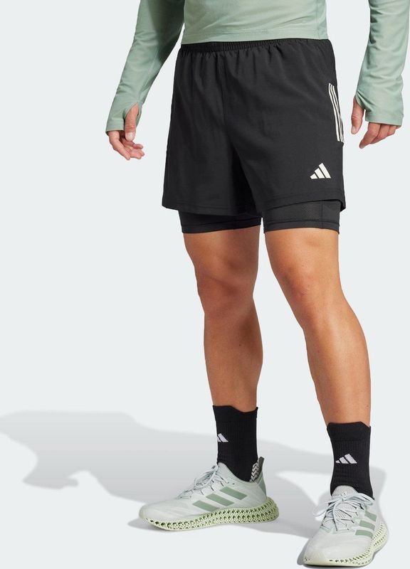 adidas Performance Own the Run CLIMACOOL 2-in-1 Short - Heren - Zwart