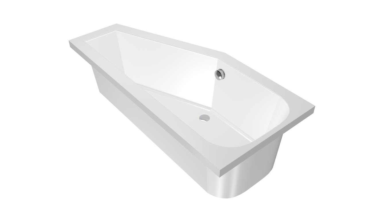 Xenz Lagoon Compact badkuip links 160x75x40cm wit