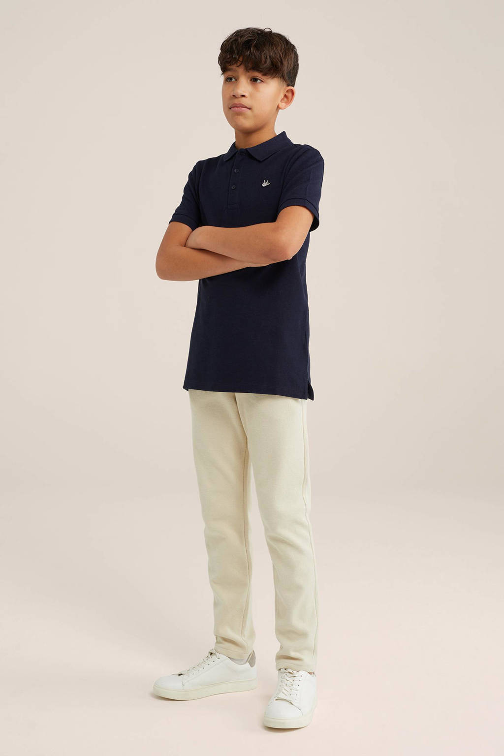 WE Fashion polo donkerblauw