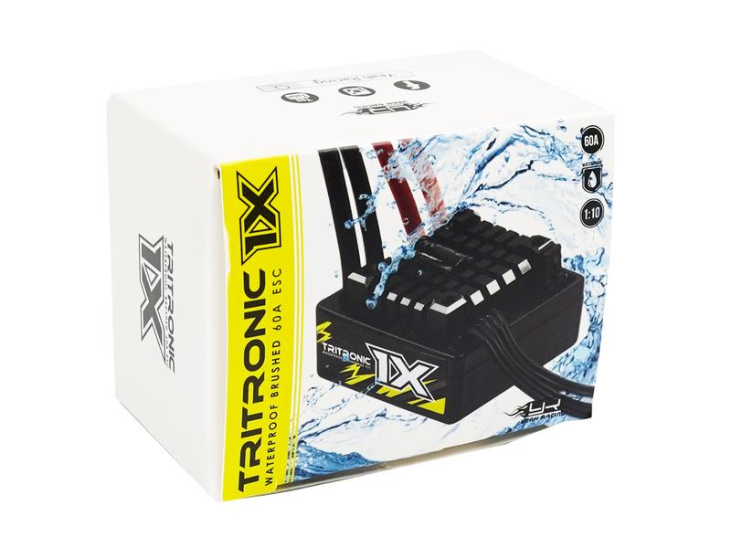 Yeah Racing Brushed Regler Tritronic 1X 60A, 2-3S, Wasserdi ESC für RC Fahrzeuge mit Bürstenmotoren
