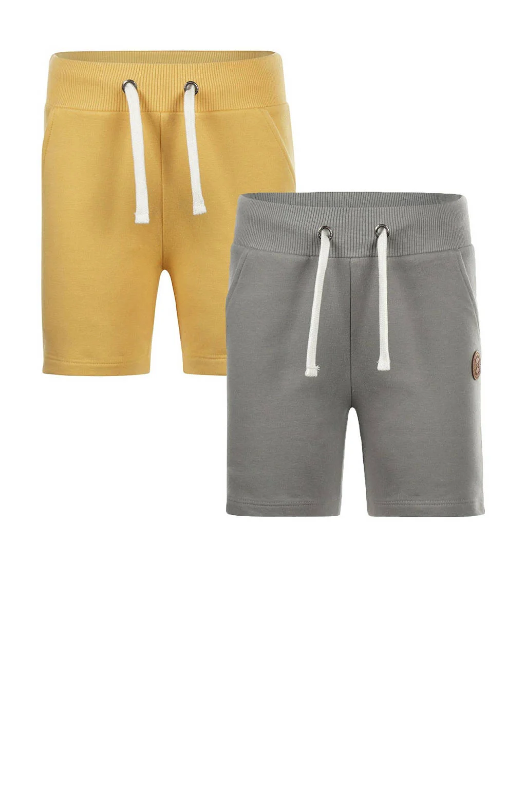 Koko Noko sweatshort - (set van 2) grijs/geel