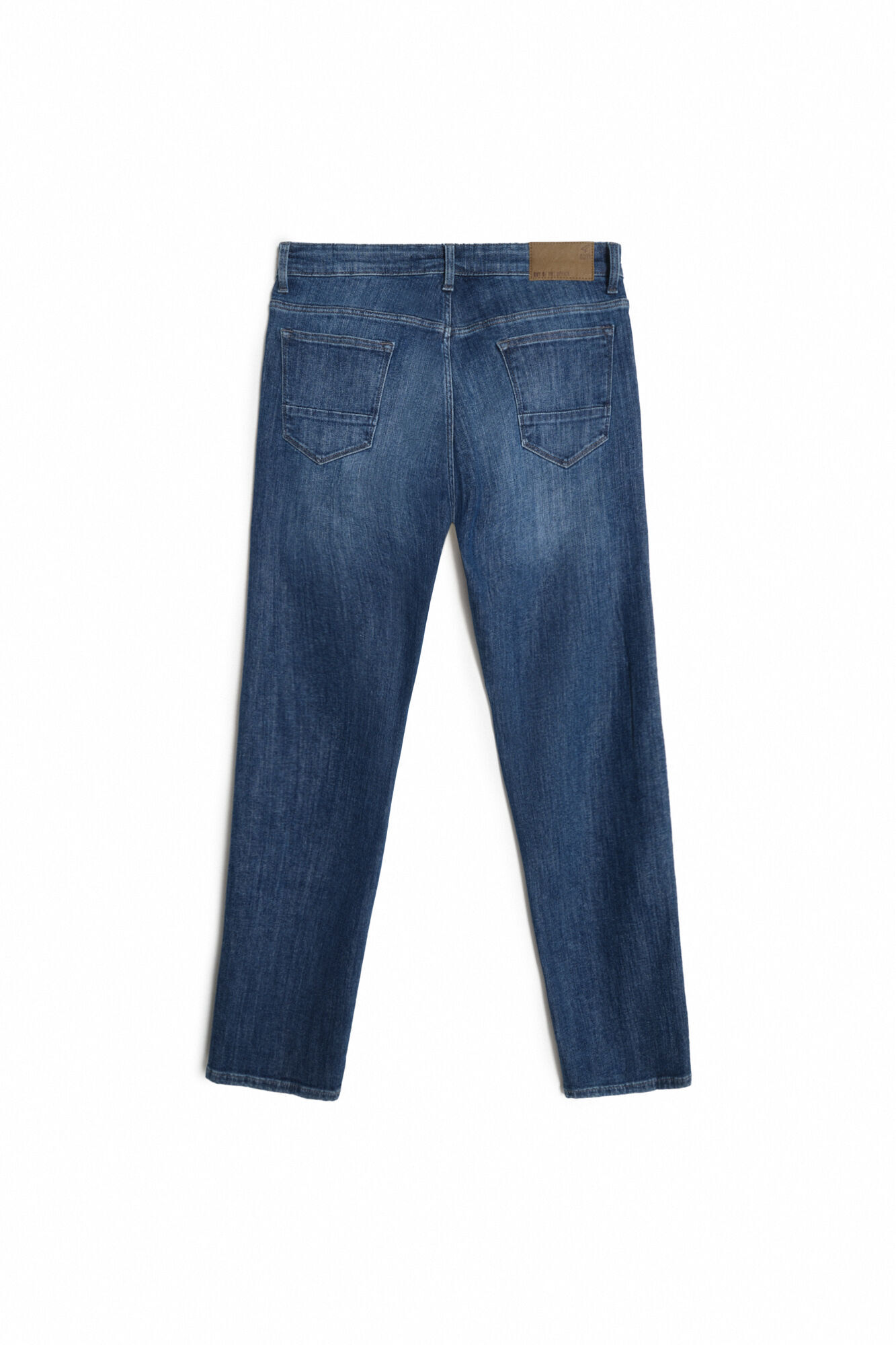 Calça jeans slim de lavagem escura - Azul