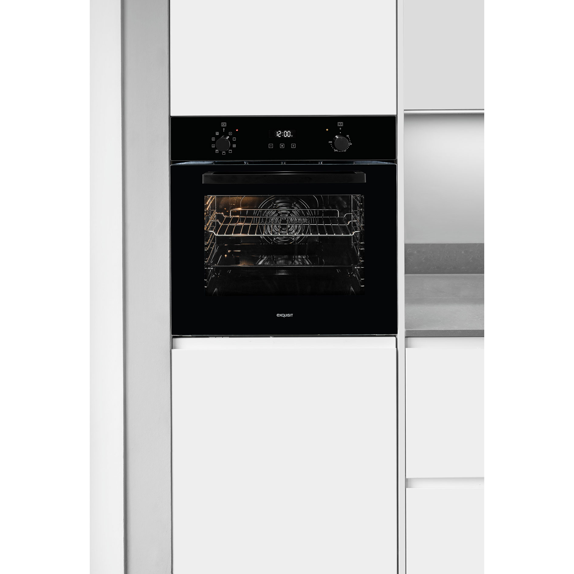 EXQUISIT Einbau-Backofen EBE 257-H-020 - schwarz - A