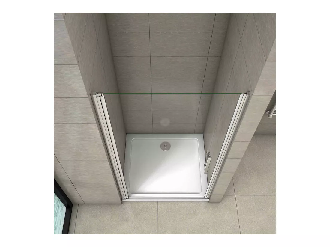 Porte de douche 80x180cm porte de douche pivotante en niche 5mm verre anticalcaire porte de douche hauteur 180 cm
