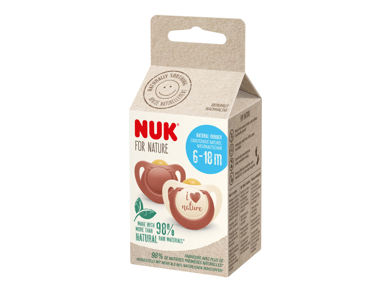 CHUPETA NATURE NUK LATEX 6-18M 2UN