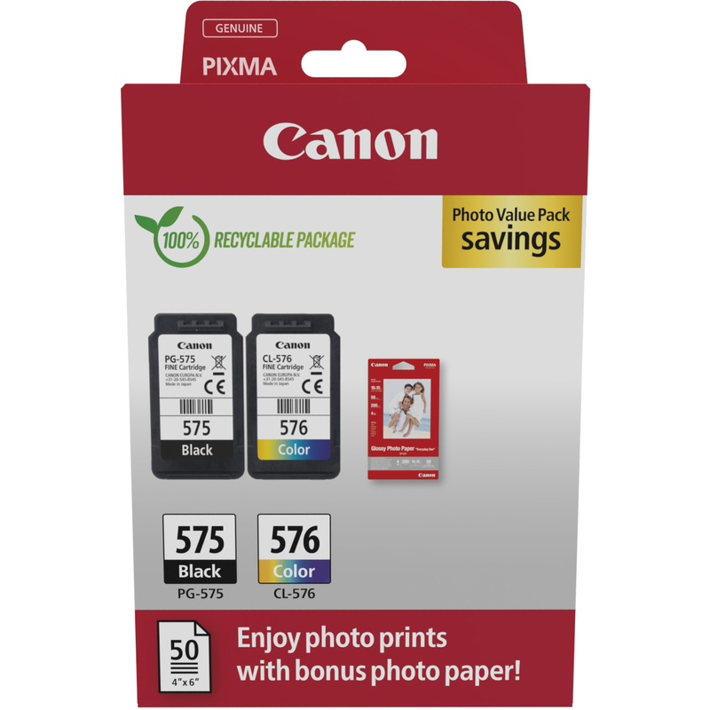 Canon PG-575/CL-576 Tintenpatrone Combo Value Pack, farbig, schwarz