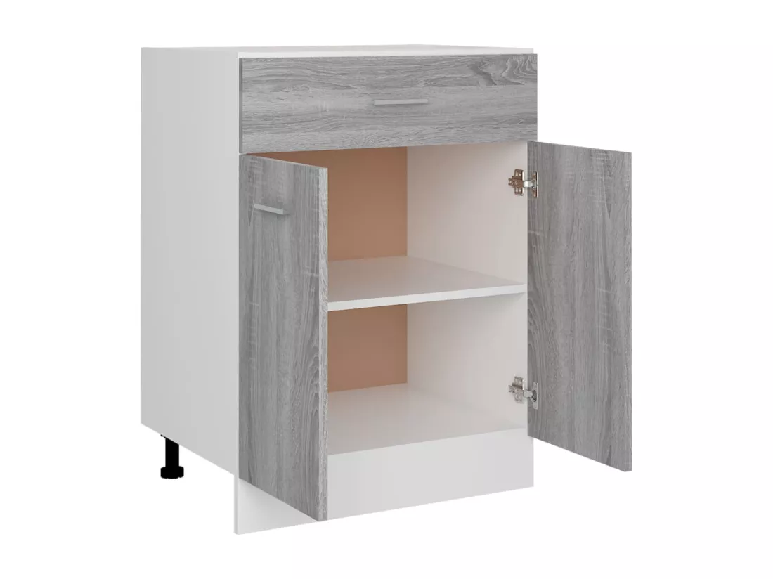 Armoire de plancher à tiroir Sonoma gris 60x46x81,5 cm