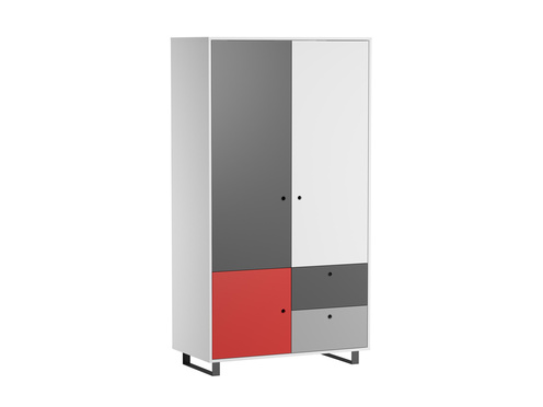 Chambre CONCEPT lit 60x120+commode+armoire Rouge - VOX