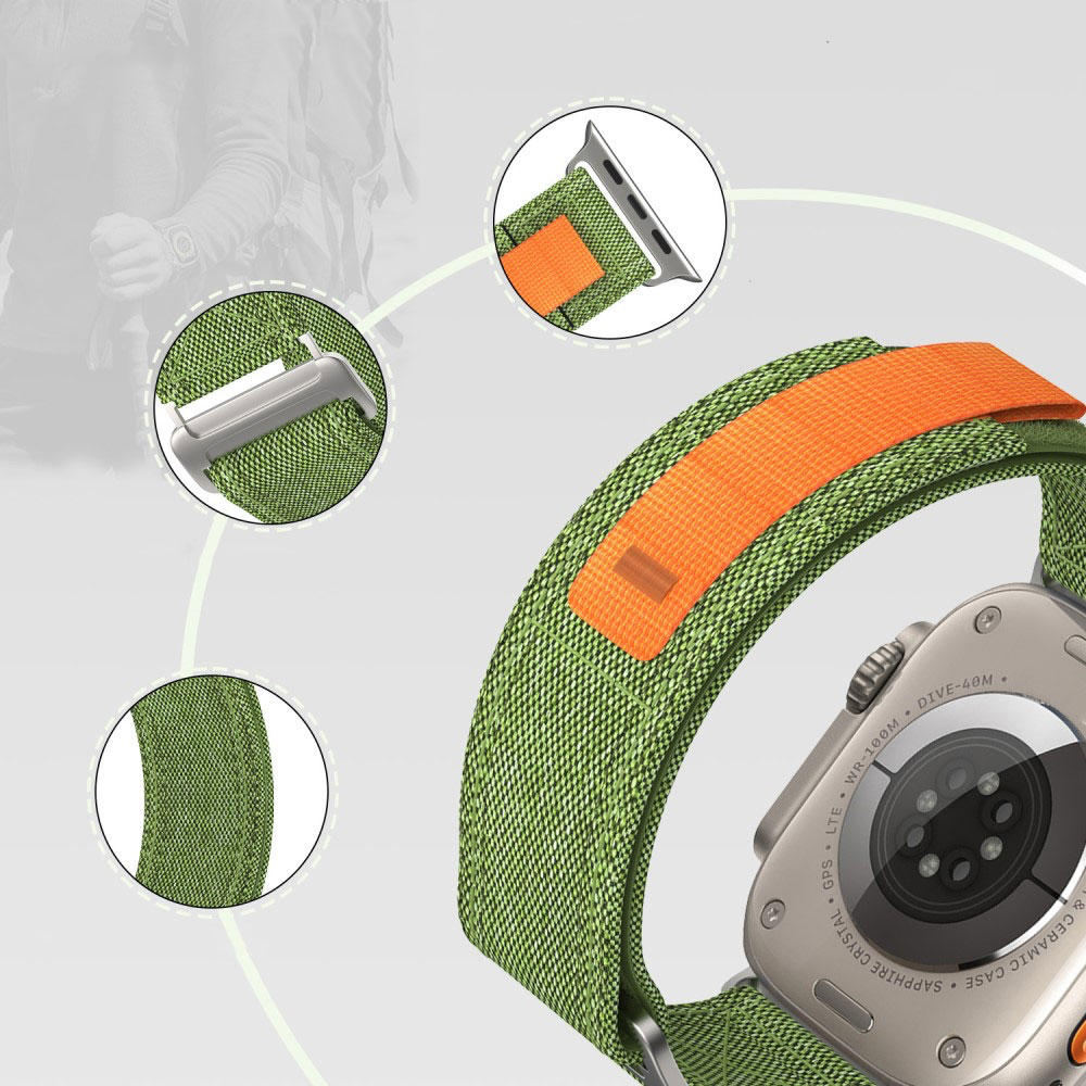 Apple Watch (42/41/40/38 mm) Nylon Armband mit Klettverschluss (Gelenkumfang: 130 - 210 mm) - Dunkelblau