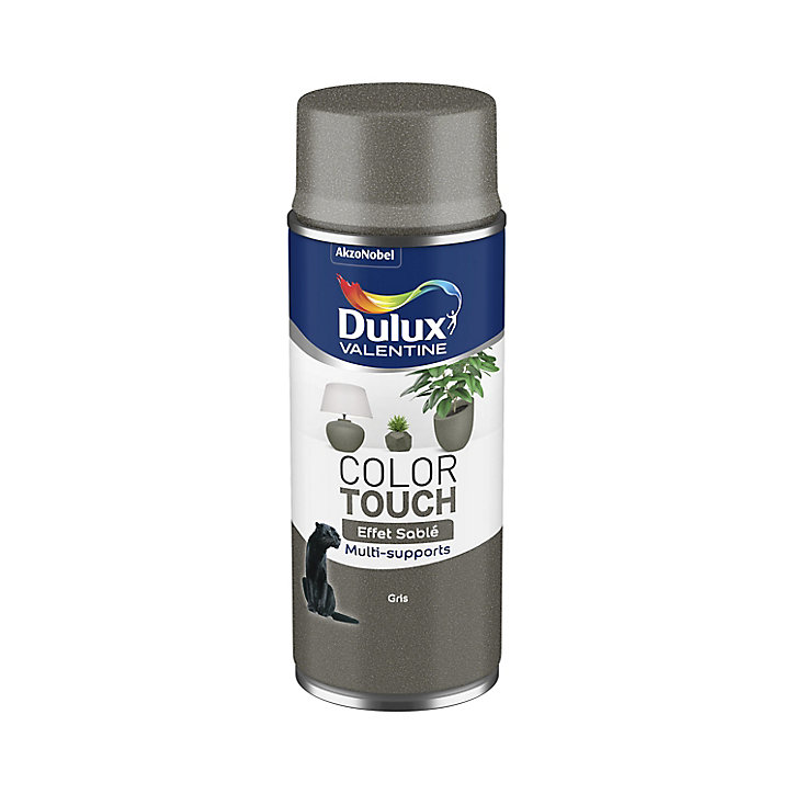 Peinture aérosol Color Touch multi supports Dulux Valentine effet sablé gris 400ml