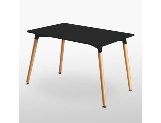 LIFE INTERIORS - Ensemble table et chaises Ensemble salle à manger moderne lorenzo - table noire + 4 ch...
