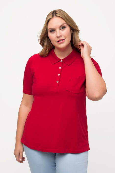 Poloshirt, Ajour-Rhomben, Polokragen, Halbarm