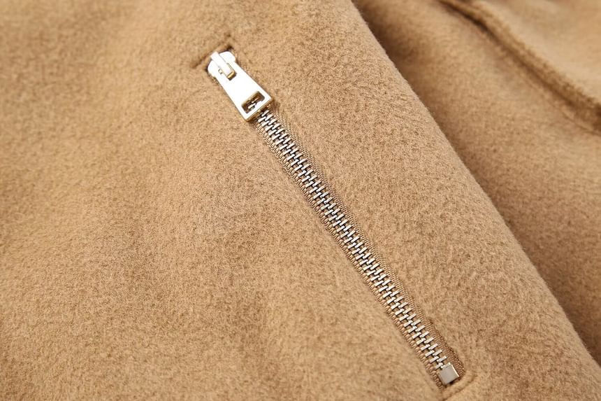 Avauntgardo - Effen fleece bomberjack met rits