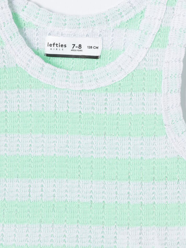 Top de malha brilhante - Verde menta claro