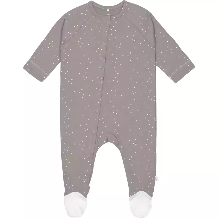 LÄSSIG Baby Schlafanzug mit Füßen Sprinkle taupe