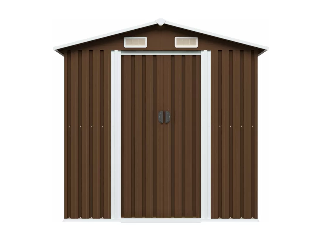 Abri de stockage pour jardin Marron 204x132x186 Acier
