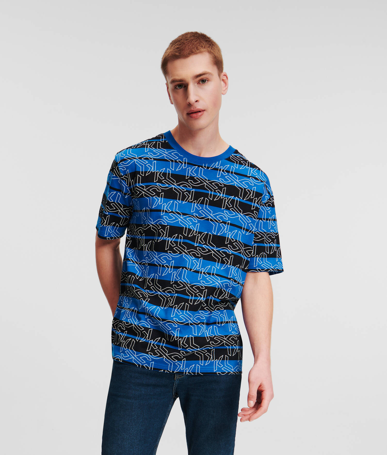 T-SHIRT RAYÉ KLJ MONOGRAM