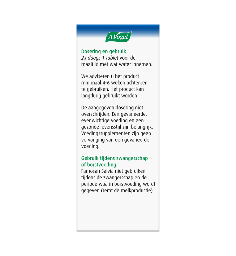A.Vogel Famosan salvia (60 tabletten)