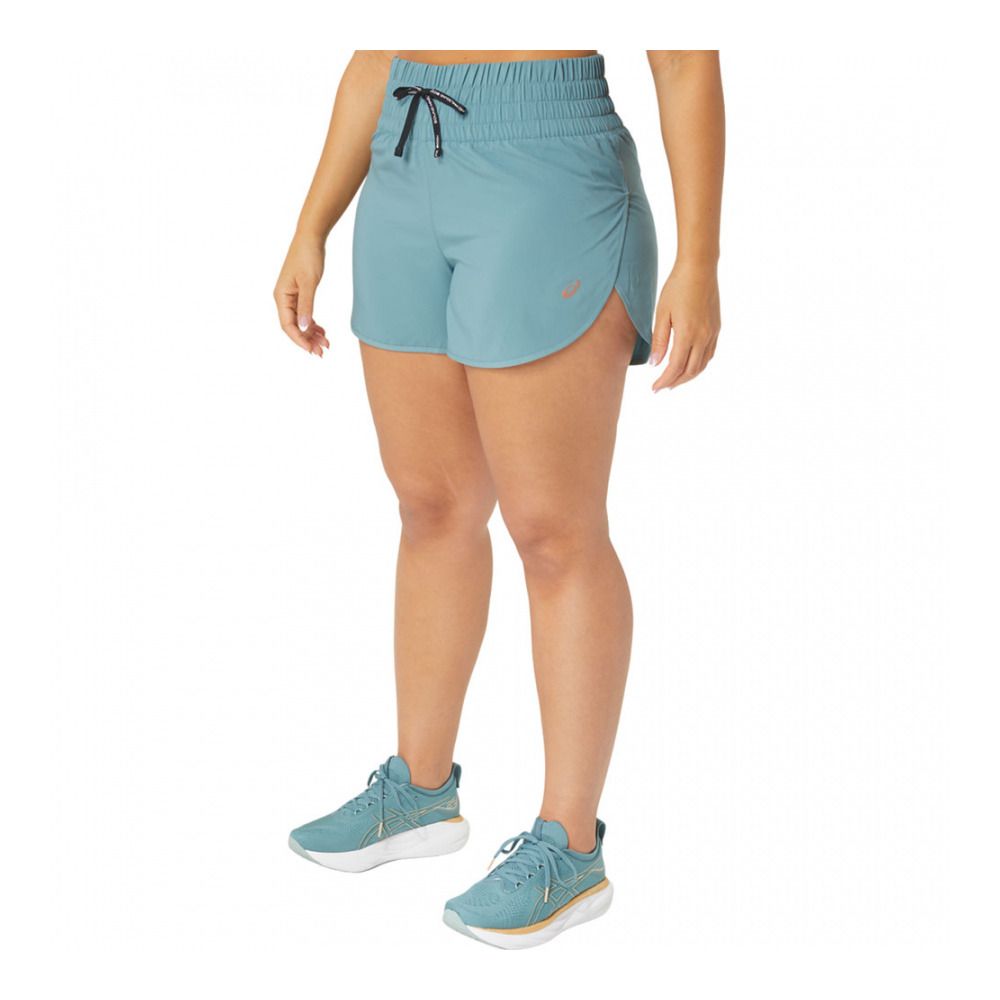 Asics NAGINO 4IN RUN - Short Femme foggy teal