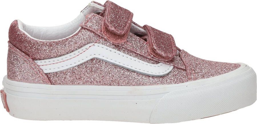 Vans Old Skool V Glitter Rose Gold Sneakers Meisjes Roze
