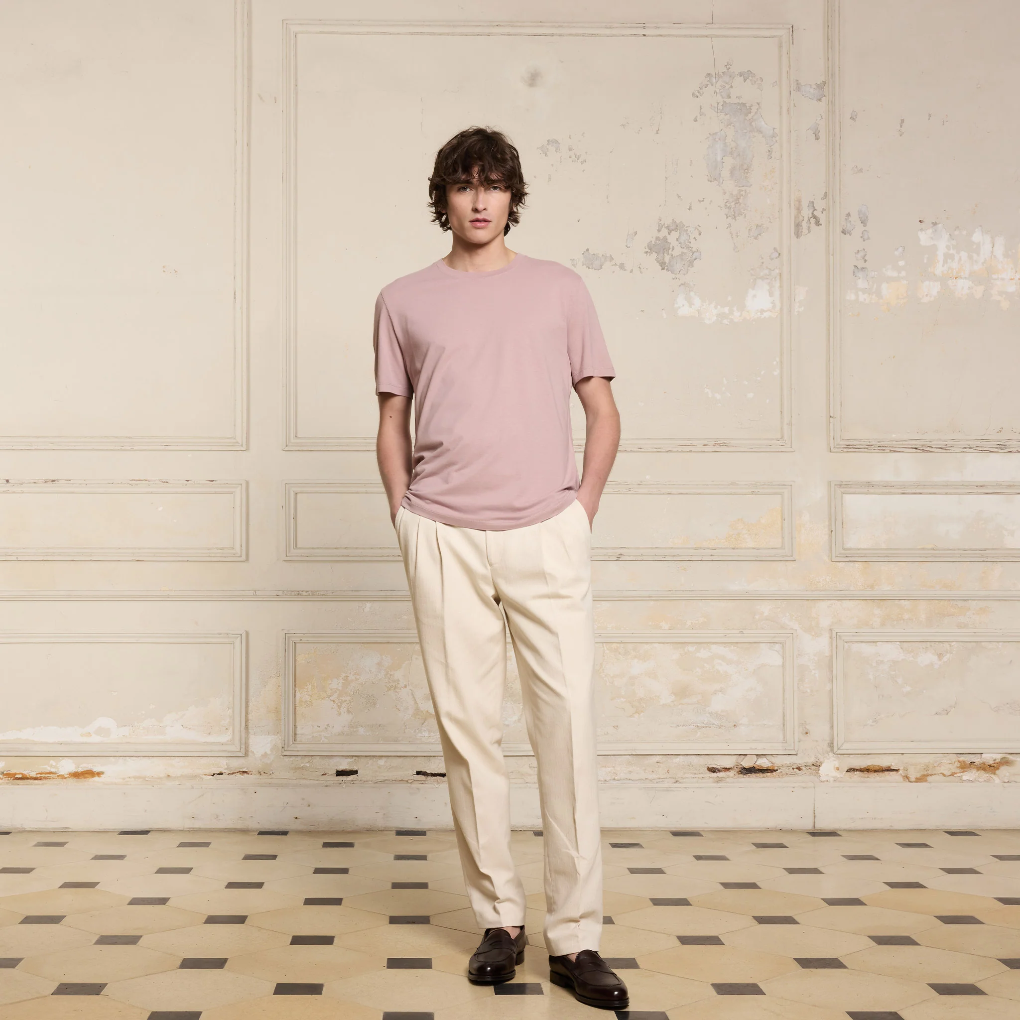Pale pink organic cotton T-shirt