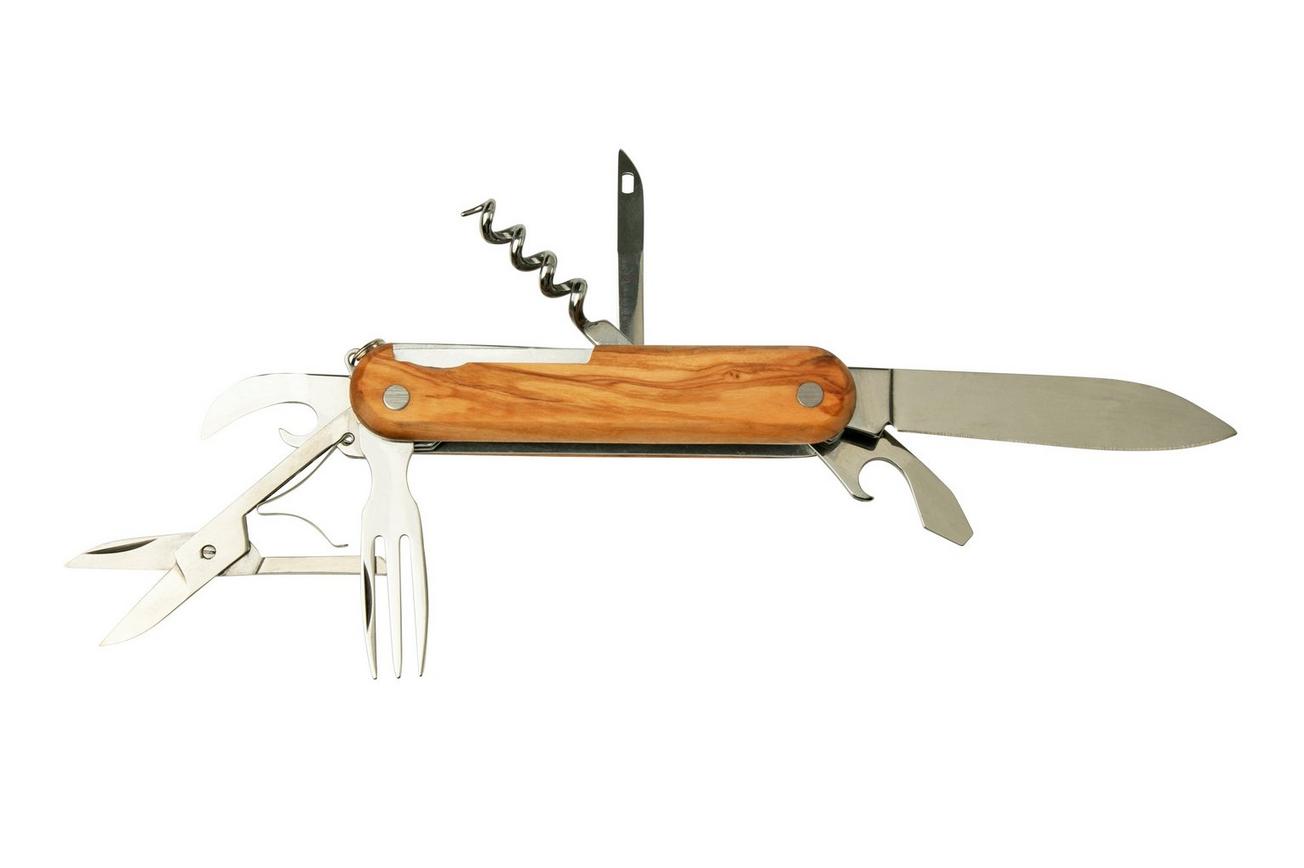 Mercury Multi-Tool Knife 913-7LC Olive Wood, 7 functies, zakmes