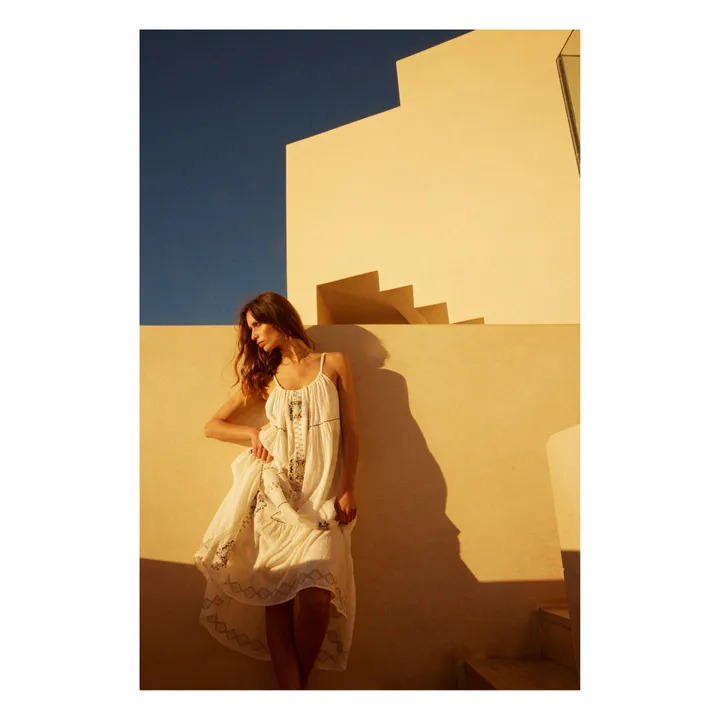 Alma Deia Robe Longue Brodée | Blanc cassé
