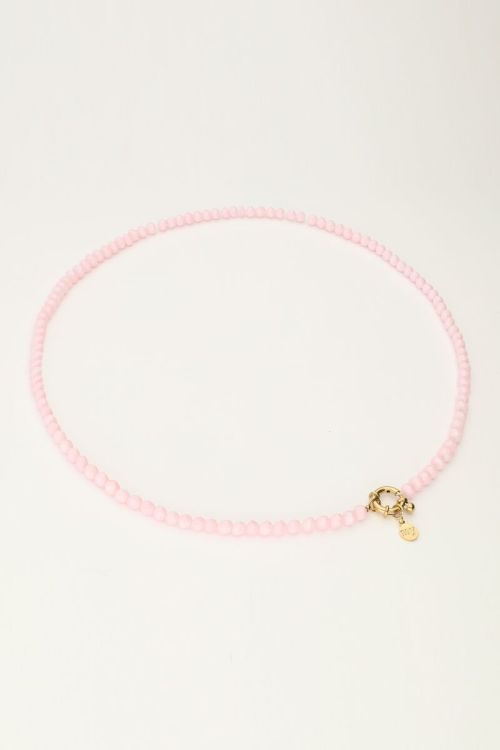 Licht roze kralenketting met slotje
