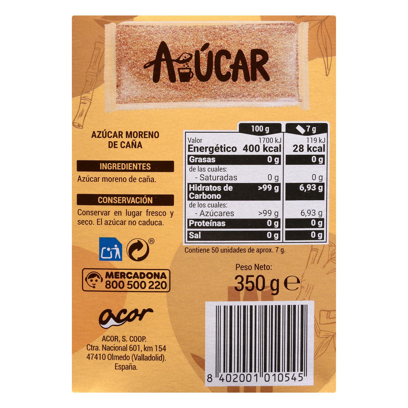 Sucre de canne roux Hacendado en sachets