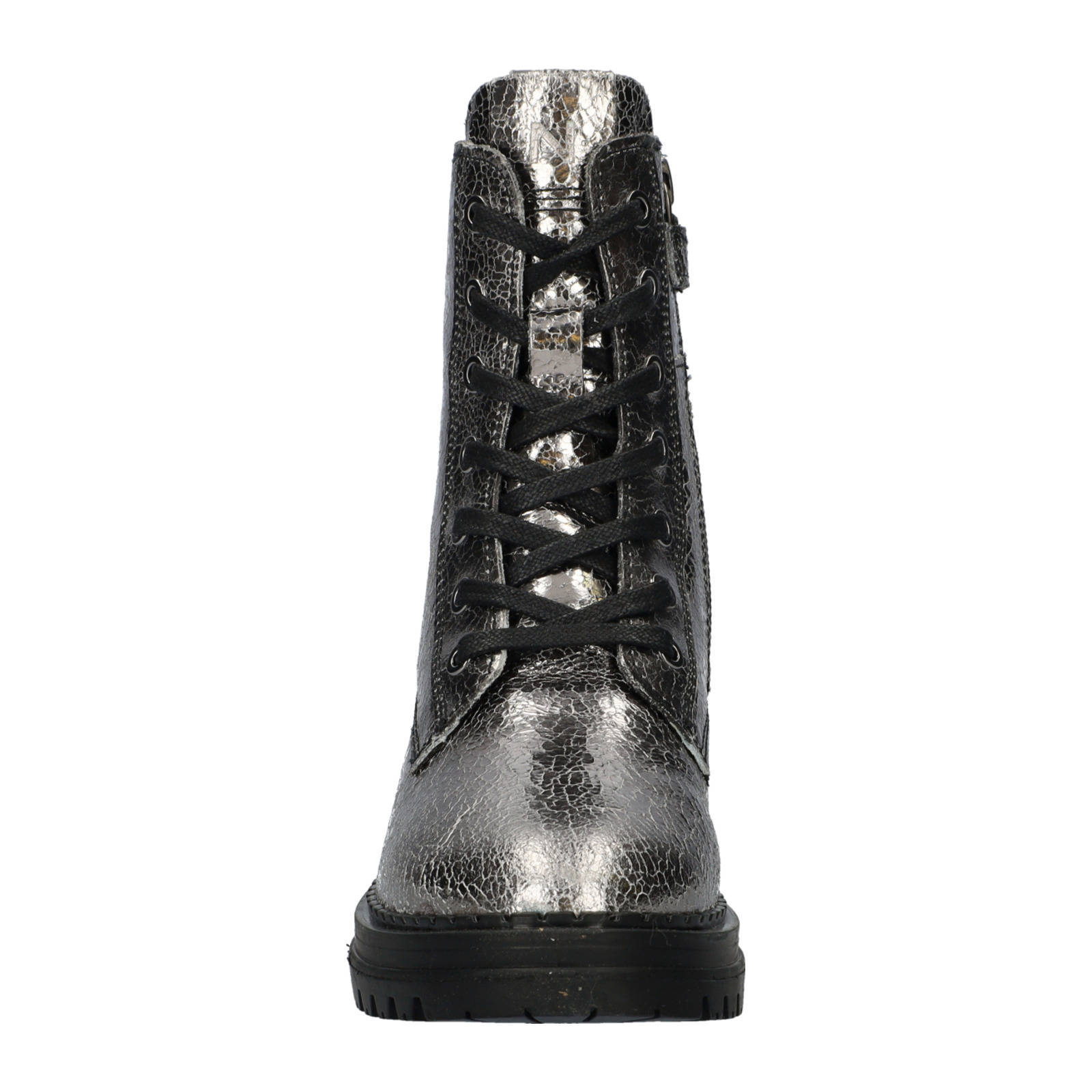 Nelson Kids leren veterboots zilver