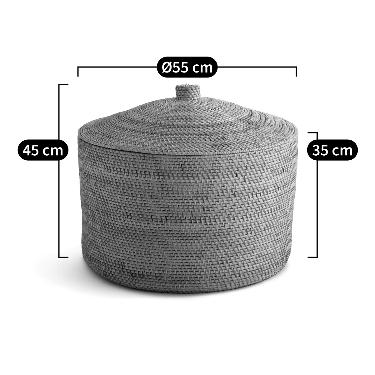 AM.PM<br>Cesta em rattan e bambu trançado, Mirella