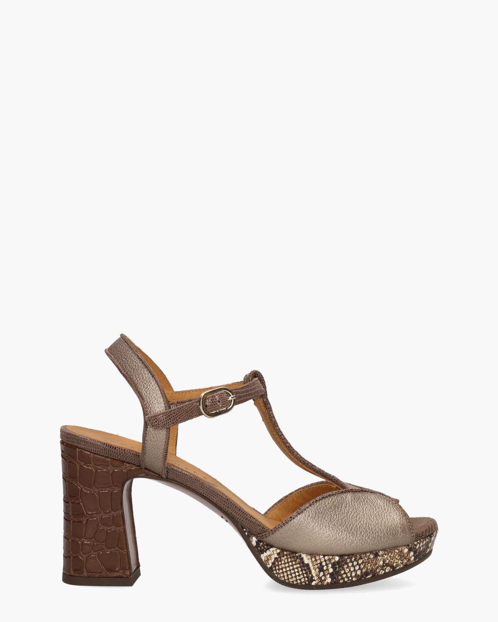 Chie Mihara Keduni Taupe/Donkerbruin Damessandalen